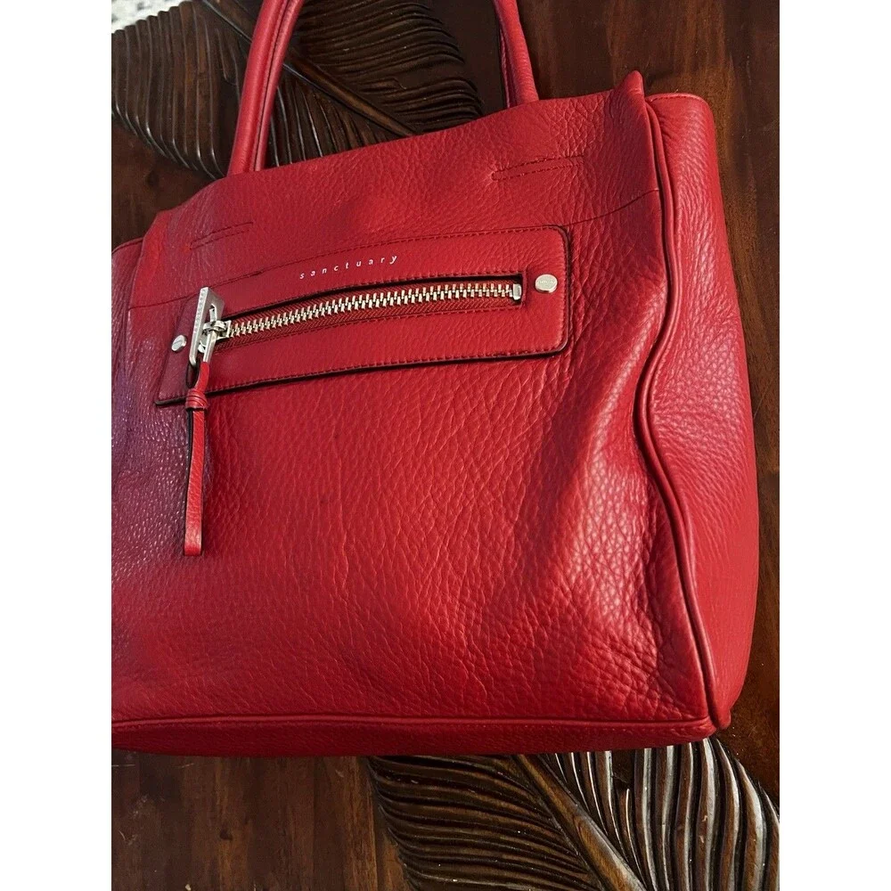 Sanctuary Hero Tote Red Pebbled Leather Satchel Shoulder Bag Nordstrom